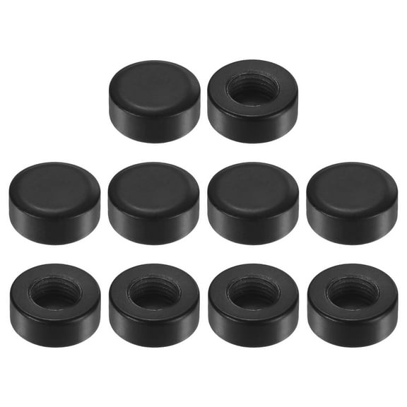 Uxcell 10 Pack Lamp Finials Caps M10x18mm Flat Screw Decoration Knob Black