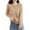 Khaki, variant on UAMVSH Women's Button down Crew Neck Cropped Sweater Cardigans Fall Casual Lightweight Long Sleeve Knitwear Jackets(X-Large,Yellow)