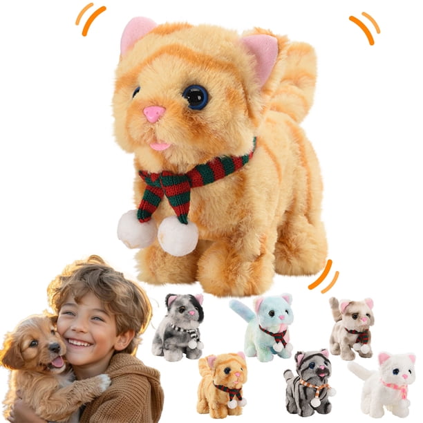 Perro robot interactivo de peluche para mascotas – Perro robot que pasea, ladra, mueve la cola • Compañero electrónico de peluche • Juego interior exterior de larga duración