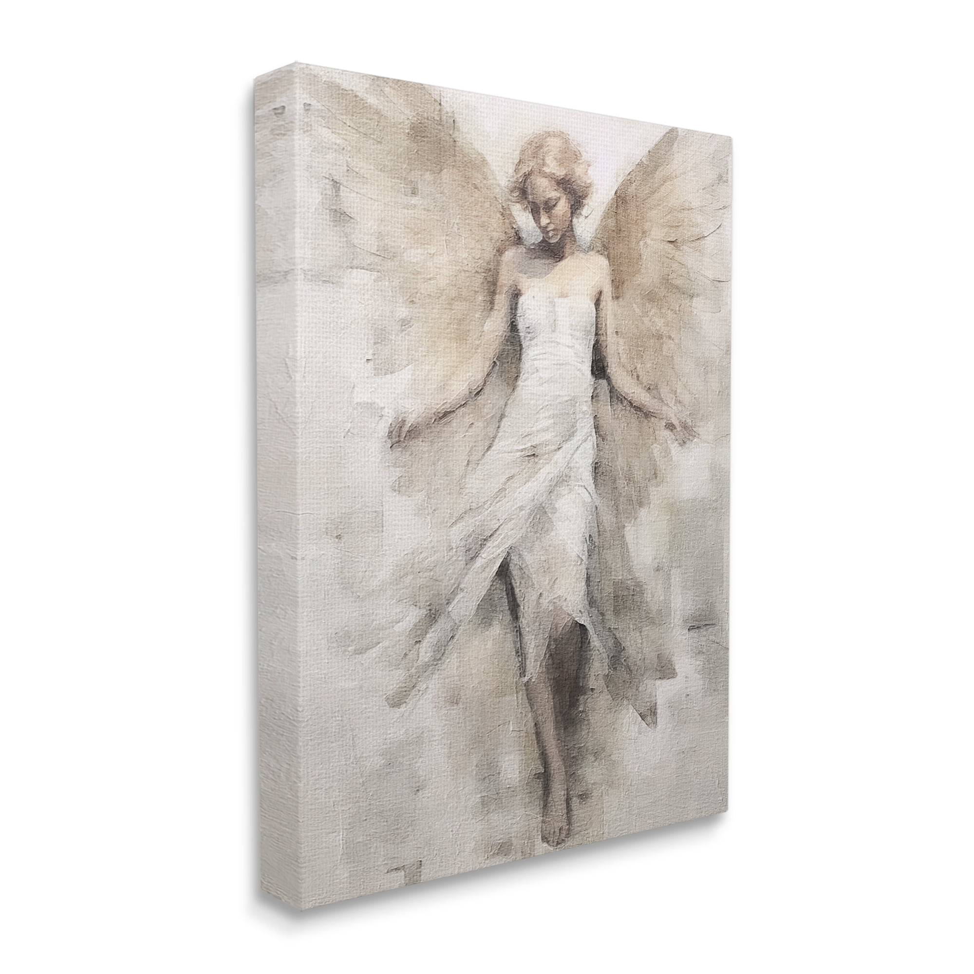 Stupell Industries Ivory Abstract Angel Animals & Insects Painting Gallery Wrapped Canvas Art Print Wall Art, 16 x 20