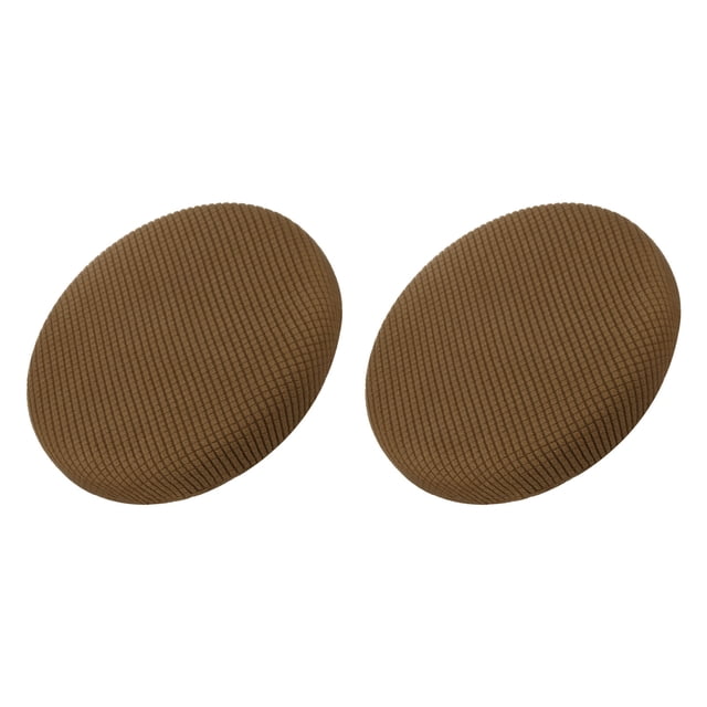 Fundas de taburete redondas de 2 piezas, fundas de silla redondas de 12-14 pulgadas, cojines de asiento de silla redonda marrón claro
