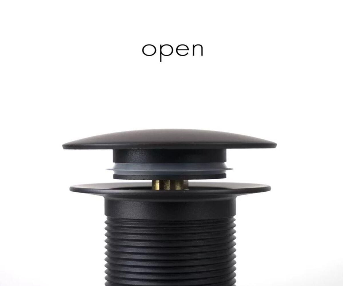 DROP Bath and Kitchen DR091048 Black Pop-Up Bathroom Sink Drain without Overflow