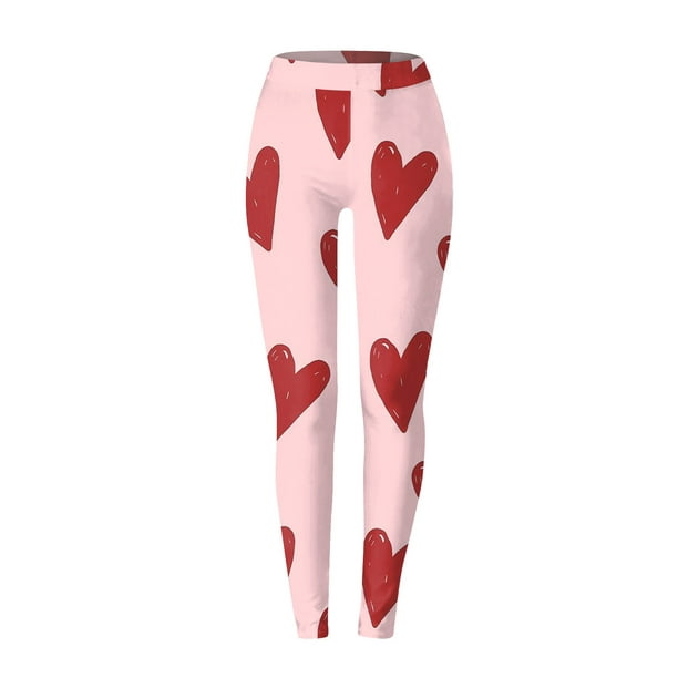 Fvwitlyh Flared Leggings Womens Leggings Valentine Day Cute Print Casual  Comfortable Home Leggings Boot Pants 
