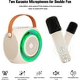 thumbnail image 4 of Mini Karaoke Machine, Portable Bluetooth Speaker with 2 Wireless Microphones, Suitable for Children and Adults, with LED Lights, 4 of 7