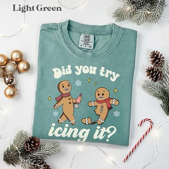 Funny Gingerbread Christmas T-Shirt | Did You Try Icing It Graphic Tee