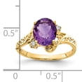 thumbnail image 2 of Primal Gold 14 Karat Yellow Gold 9x7mm Oval Amethyst and AA Diamond Ring, 2 of 7