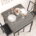 thumbnail image 4 of 3 Piece Kitchen Table Set, Dining Table and Chairs for 2, Metal and Wood Square Dining Room Table Set with 2 Upholstered Chairs, Dining Table Set for Small Spaces, Apartment, 4 of 8