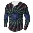 thumbnail image 2 of DDAPJ pyju Fashion Optical Illusion Tshirts for Men Long Sleeve Novelty 3D Graphic Henley Shirt Big and Tall Hip Hop Streetwear Hipster Tee Tops Deals of the Day Blue XXL, 2 of 5