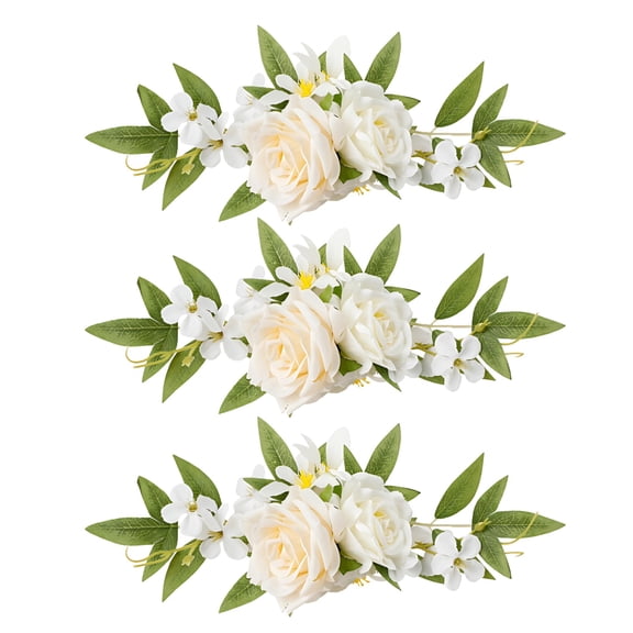 3 Pcs Wedding Cake Flowers Decorations, Artificial Rose Cake Decorations, Burgundy Wedding Cake Decorations, Flower Cake Decorations, Ideal for Wedding Themes and Party Decor