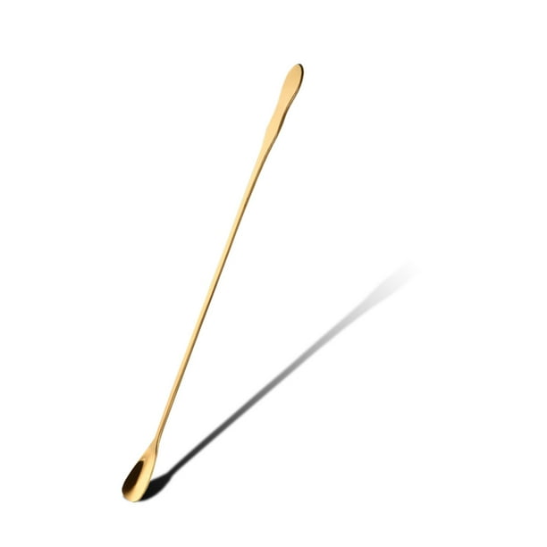 Inteprter Cuchara mezcladora de acero inoxidable con mango largo para el hogar, cucharas para revolver helados, restaurante, tienda de postres, Cocina y Comedor oro Tipo B