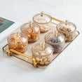 thumbnail image 6 of Nordic Serving Platter,6 Bowls with Lid Dessert Dividing Plate,Condiment Tray,Fruit Dessert Snacks Serving Platter for Wedding , Amber, 6 of 7