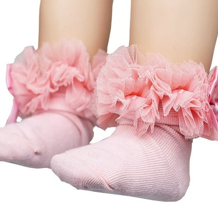 

Musuos Cute Baby Kid Girls Lace Ruffle Frilly Ankle Socks Princess Cotton Short Socks