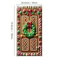 thumbnail image 3 of Christmas Gingerbread Door Cover 71x35 Inch Holiday Front Porch Door Banners Decoration Candy Cane Wreath Peppermint Cookie House Hanging Banner for Indoor Outdoor Winter Party Decor, 3 of 3