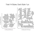 thumbnail image 6 of 2Set 14Pcs Autumn Leaves Cutting Dies for DIY Scrapbooking Metal Thanksgiving Text Die Cuts Embossing Stencils Template for Paper Card Making Decoration Album Craft Decor, 6 of 7