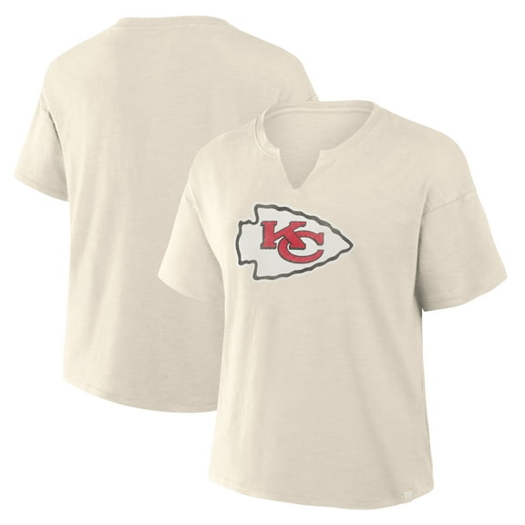 Women's Fanatics Cream Kansas City Chiefs Trick Play Slub Boxy T-Shirt
