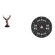 thumbnail image 1 of Figura de cabeza de ciervo,Adorno de cabeza de ciervo,estatua de animal decorativa,Reloj del gimnasio,Reloj de pared con barra para gimnasio en casa,reloj de culturismo,Gimnasio con decoración, 1 of 8