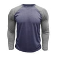 thumbnail image 6 of Dagegui Mens Raglan Long Sleeve Shirts Crewneck Baseball T-Shirts Trendy Color Block Tees Outdoor Athletic Pullover Tops Dark Blue S, 6 of 6