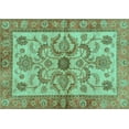 thumbnail image 1 of Ahgly Company Indoor Rectangle Abstract Turquoise Blue Modern Area Rugs, 6' x 9', 1 of 4
