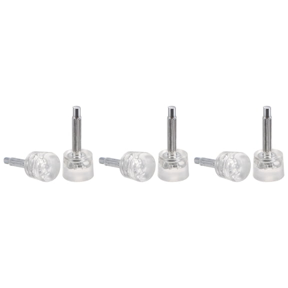 3 Pairs TPU High Heel Tips Shoes Replacement Tap Caps 2.4mm Pin, 7mm Round Shape Heel Repair Caps, Transparent