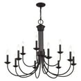 thumbnail image 2 of Livex Lighting - Estate - 12 Light Large 2-Tier Chandelier-29 Inches Tall and 36, 2 of 15