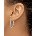 thumbnail image 3 of 14K White Gold Diamond Milgrain Hinged Hoop Earrings (29 X 29) Made In India em4280-055-wa, 3 of 5