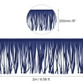thumbnail image 2 of Uxcell 2 Yards 8 inch PU Leather Fringe Trim 2Pcs DIY Tassel Fringe for Sewing, Dark Blue, 2 of 4