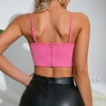 thumbnail image 5 of Floral Corset Top Spaghetti Straps Cute Bustier Cowl Neck Party Crop Tops for Women Pink S, 5 of 5