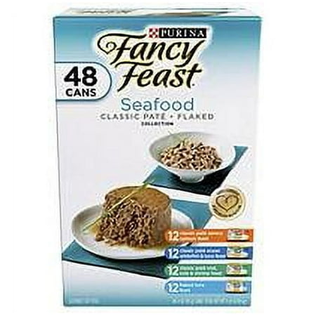 UPC: 0050000100415 | Fancy Feast Cat Food by Purina MIX Seafood Variety – 3oz/48pk