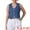 Blue, variant on Women's V Neck Waistcoat Top Casual Jean Vests M Blue