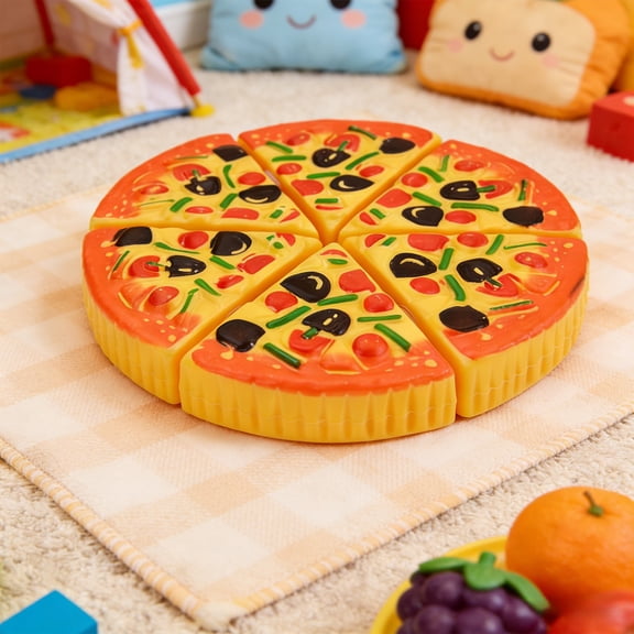 Pizza Cutting Toy Set, Play Food Kitchen Toy Chef Birthday Gift, Great for a Pretend Pizza Party