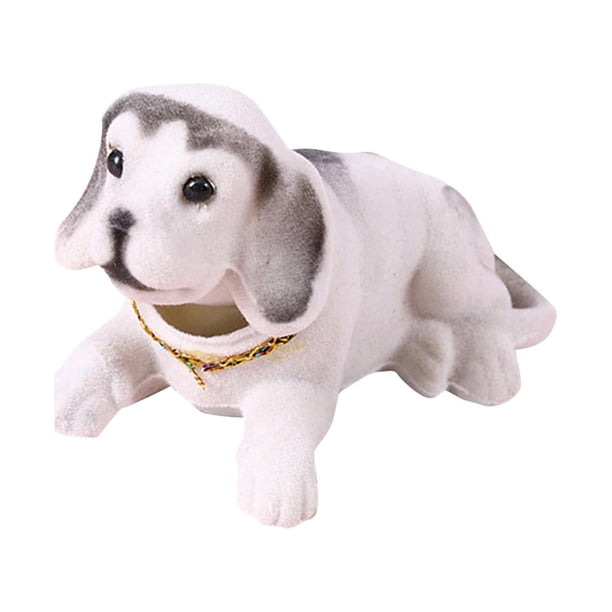 Decoración de coche con forma de perro que asiente, accesorios para el interior del coche, alta emulación, bonito escritorio Blanco
