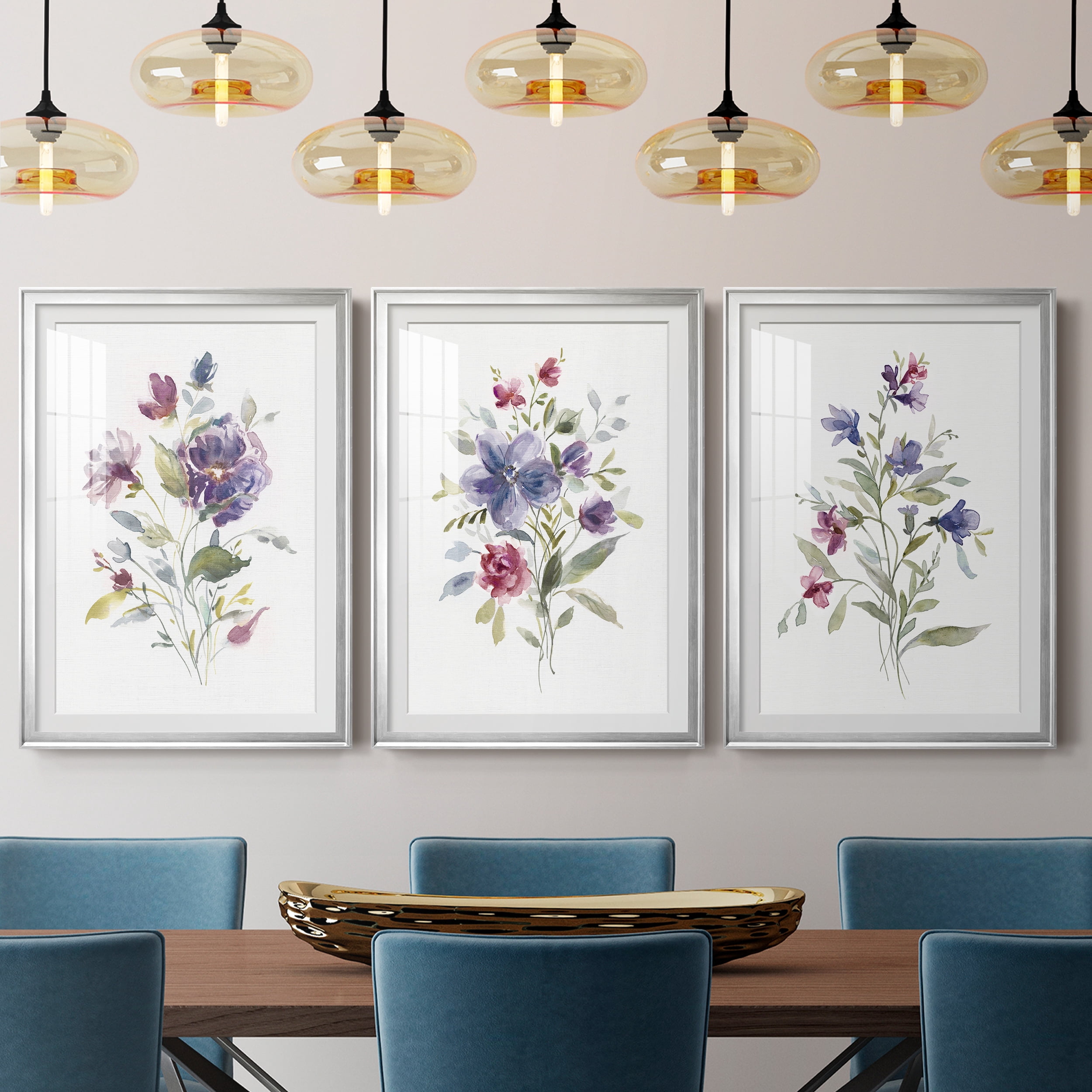 Color Variety I Premium Framed Prints Set of 3 - Ready to Hang - 30.5 x 42.5 Each - Silver Frame