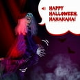 thumbnail image 6 of UBesGoo Hanging Witch Animated Halloween Decoration Witch w/ Pre-Recorded Screaming, LED Eyes, 6 of 7