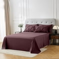 thumbnail image 4 of Flymme Twin Comforter Set with Sheets Dusty Plum , 5 Pieces Pintuck Bed in a Bag for Teens Adult Microfiber Pinch Pleat Complete Bedding Set for All Season, 4 of 8