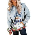 thumbnail image 6 of Womens Christmas Graphic Hoodies Plus Size Hoodies with Pocket Loose Buttoned Long Sleeve Sweatshirt Tops, 6 of 7