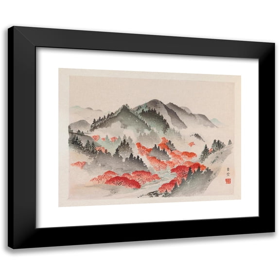 Anonymous 14x12 Black Modern Framed Museum Art Print Titled - Hean Meisho, Pl.09 (1868-1912)