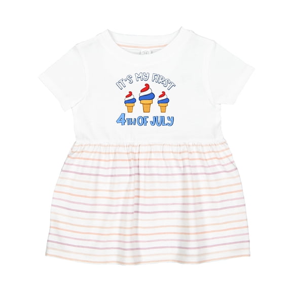 Inktastic It's My First 4th of July Girls Baby Dress