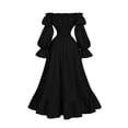 thumbnail image 6 of FNFYFH Renaissance Medieval Costume Dress Women Peasant Cottagecore Dress 1700s Victorian Fairy Dress, 6 of 8