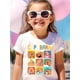 thumbnail image 1 of Camiseta de moda para niñas con estampado de capibara en diseño de nueve cuadrículas, confeccionada con material suave y elástico, perfecta para usar en verano., 1 of 5