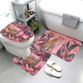 thumbnail image 3 of Bathroom Rugs Sets 3 Piece - Cheetah On Toilet Humor Art Absorbent Non Slip Bath Mats, U-Shape Toilet Lid Cover, Contour Mat, Soft Washable Shower Mats Bath Rug Mat for Bathroom Tub Toilet, 3 of 7