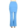 thumbnail image 6 of Lmueinov Bell Bottom Pants for Women Elastic Waist Tie Front Flare Pants Solid Color Slim Fit Trousers Fashion Casual Wrap Waist Pants for Vacation Everyday Wear, 6 of 7