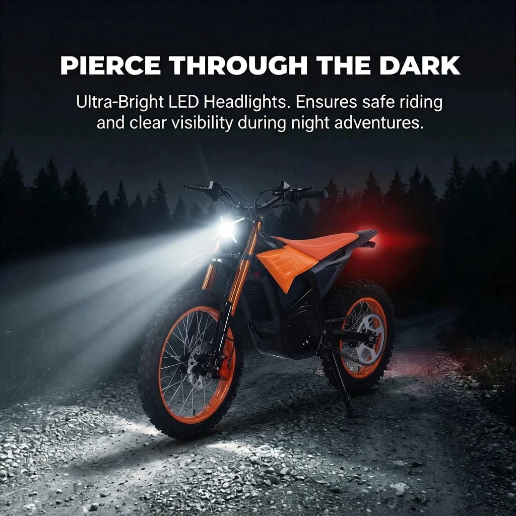 JVV V7 3000W Electric Dirt Bike for Teens & Adults, 37MPH Off-Road Motorcycle