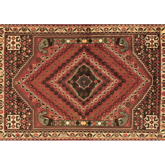 Ahgly Company Indoor Rectangle Persian Brown Traditional Area Rugs, 6' x 9'