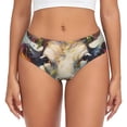 thumbnail image 1 of Fotbe Oil Painting Flower Cow Calzones Estampados para Mujer – Ropa Interior de Algodón, Cómoda, Suave y Elástica-4X-Large, 1 of 6