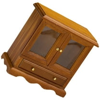 FONDOTIN Realistic Miniatures Furniture Miniature Bookshelf Wood Light Brown 1Pcs