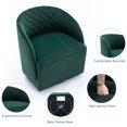 thumbnail image 3 of Aukfa Upholstered Accent Chair, Swivel Barrel Chair for Bedroom Living Room, Velvet - Green, 3 of 8