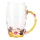 thumbnail image 3 of Taza De Café De Vidrio Hecha A Mano, Taza De Té De Flores Decorada Con Esmalte Con Cuchara, Hermoso Embalaje, Restaurante De Oficina En Casa, Regalos Para Bebidas, 3 of 7
