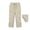 Beige, variant on JFGHDG Cotton Linen Capri Pants for Women Tailored Split Button Elastic Drawstring Waist Straight Leg Capris Light Weight Summer Casual with Side Pockets Beige L