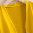 thumbnail image 6 of FRSASU Women's Lightweight Button Down Cardigan Long Sleeve Solid Casual Crew Neck Soft Knit Cardigans Sweater Tops Yellow XXXXL(XXXXL), 6 of 7