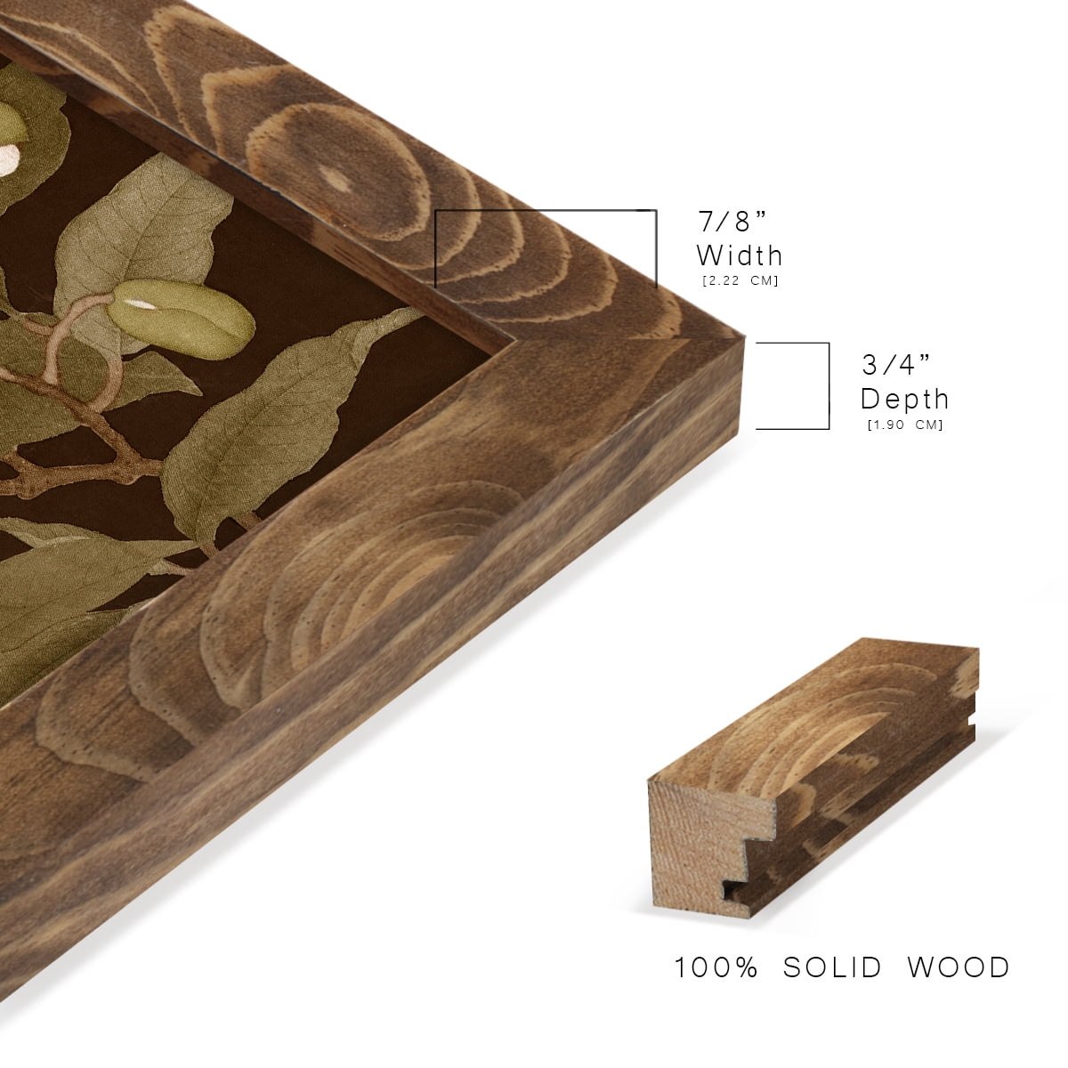 Asian Brocade I - Framed Print w/glass - Walnut